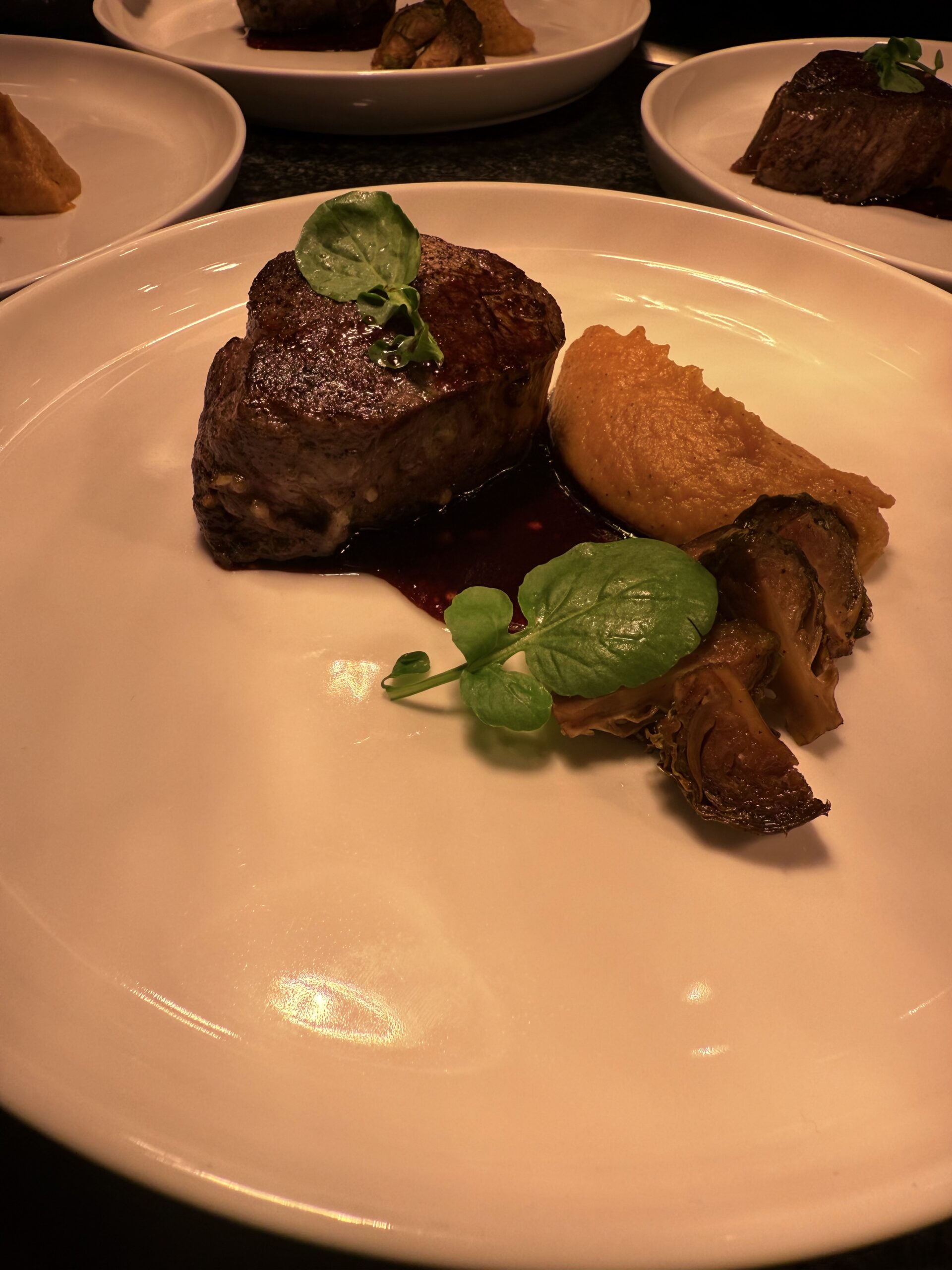 Filet mignon with apple brandy glaze